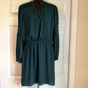 Express, Hunter Green Mid Length Dress